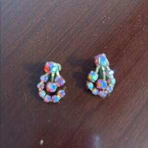Colorful Crystal Clip-On Earrings